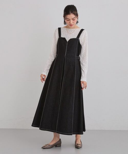 THE SHOP TK / ザ ショップ ティーケー ロング・マキシ丈ワンピース | デニムステッチジャンスカ | 詳細3