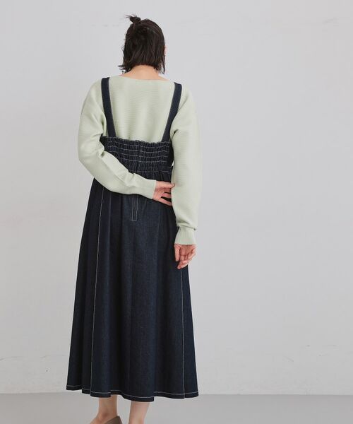 THE SHOP TK / ザ ショップ ティーケー ロング・マキシ丈ワンピース | デニムステッチジャンスカ | 詳細6