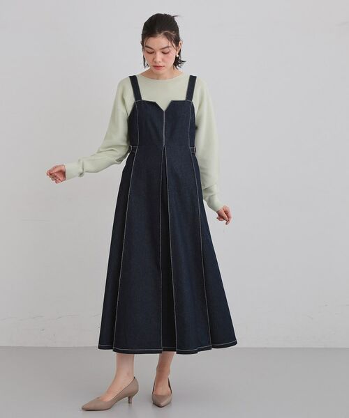 THE SHOP TK / ザ ショップ ティーケー ロング・マキシ丈ワンピース | デニムステッチジャンスカ | 詳細7