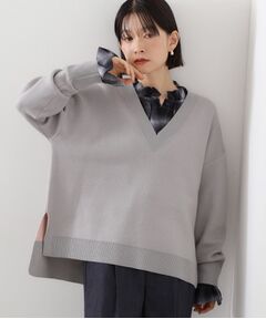 THE SHOP TK / ザ ショップ ティーケー ニット・セーター | 【体型カバー】ゆったり サイドスリットニット