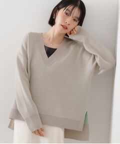 THE SHOP TK / ザ ショップ ティーケー ニット・セーター | 【体型カバー】ゆったり サイドスリットニット