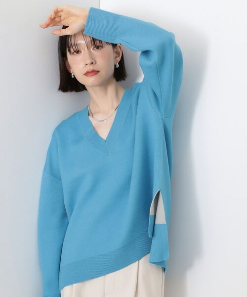 THE SHOP TK / ザ ショップ ティーケー ニット・セーター | 【体型カバー】ゆったり サイドスリットニット | 詳細13