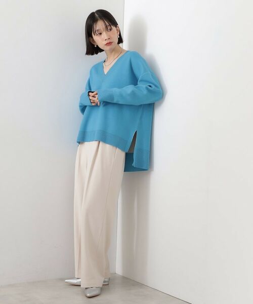 THE SHOP TK / ザ ショップ ティーケー ニット・セーター | 【体型カバー】ゆったり サイドスリットニット | 詳細15