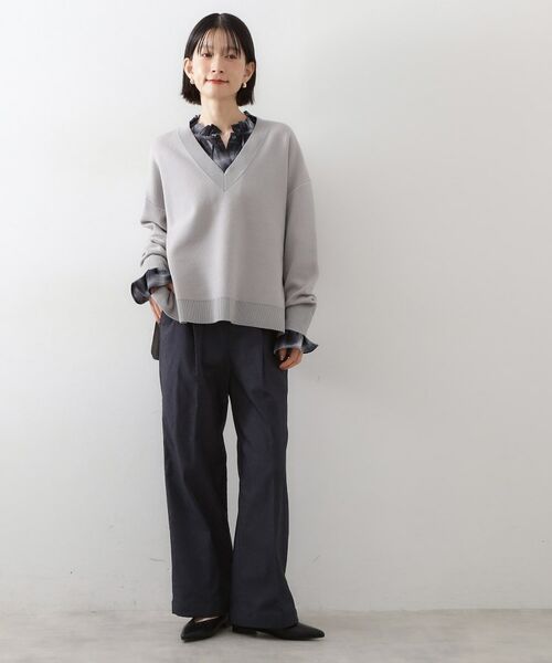 THE SHOP TK / ザ ショップ ティーケー ニット・セーター | 【体型カバー】ゆったり サイドスリットニット | 詳細3