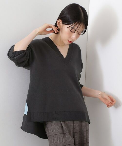 THE SHOP TK / ザ ショップ ティーケー ニット・セーター | 【体型カバー】ゆったり サイドスリットニット | 詳細5
