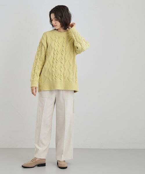 THE SHOP TK / ザ ショップ ティーケー ニット・セーター | 【洗える】冬のコーデを盛り上げる マットモール ケーブルニット | 詳細11