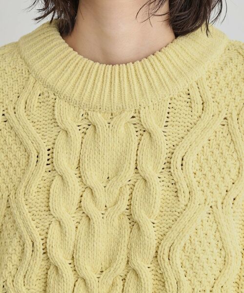 THE SHOP TK / ザ ショップ ティーケー ニット・セーター | 【洗える】冬のコーデを盛り上げる マットモール ケーブルニット | 詳細16