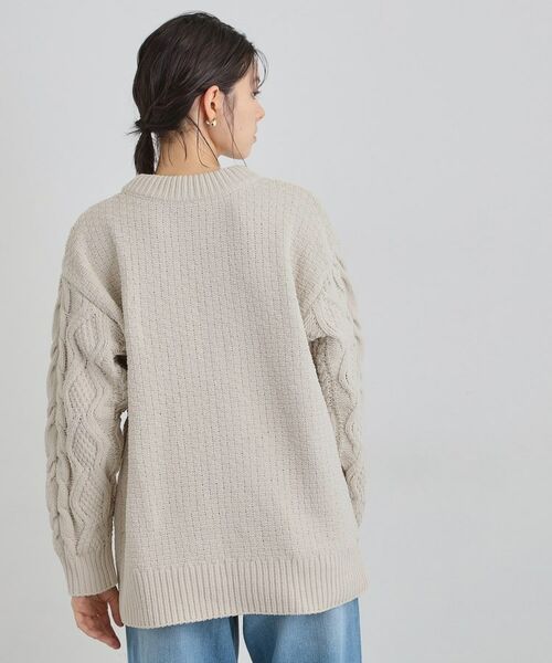 THE SHOP TK / ザ ショップ ティーケー ニット・セーター | 【洗える】冬のコーデを盛り上げる マットモール ケーブルニット | 詳細2