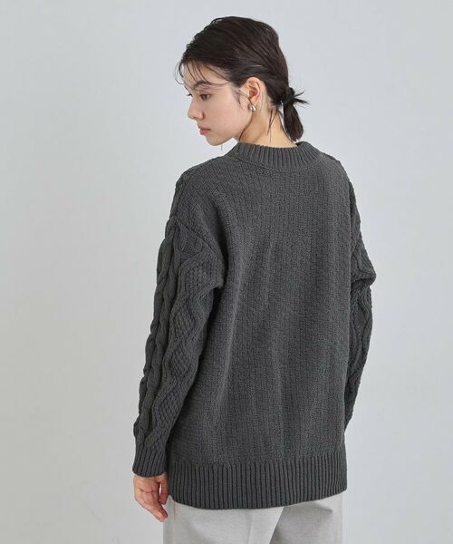 THE SHOP TK / ザ ショップ ティーケー ニット・セーター | 【洗える】冬のコーデを盛り上げる マットモール ケーブルニット | 詳細6