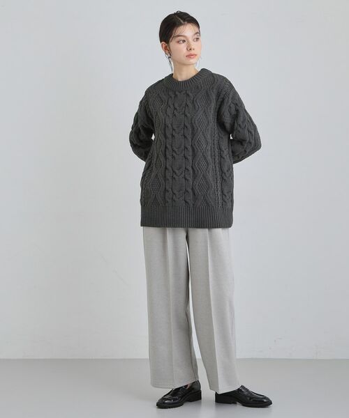 THE SHOP TK / ザ ショップ ティーケー ニット・セーター | 【洗える】冬のコーデを盛り上げる マットモール ケーブルニット | 詳細7