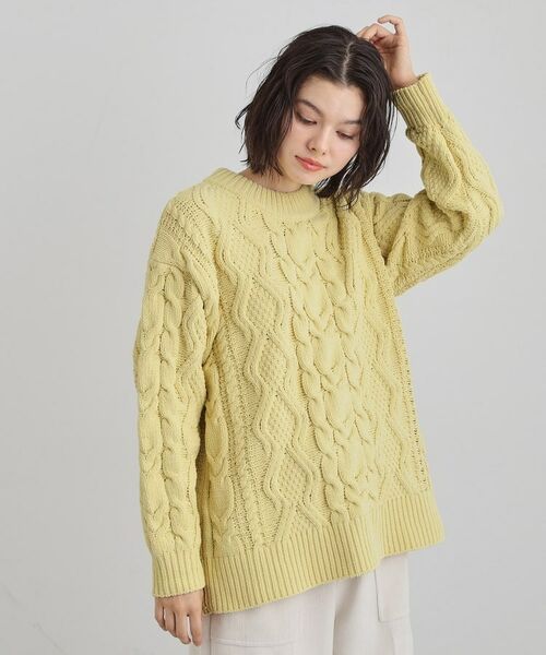 THE SHOP TK / ザ ショップ ティーケー ニット・セーター | 【洗える】冬のコーデを盛り上げる マットモール ケーブルニット | 詳細9