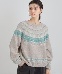 THE SHOP TK / ザ ショップ ティーケー ニット・セーター | 上品さと少しの遊び心を モール求心柄ニット