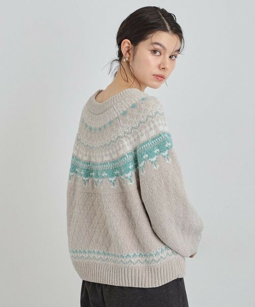 THE SHOP TK / ザ ショップ ティーケー ニット・セーター | 上品さと少しの遊び心を モール求心柄ニット | 詳細10