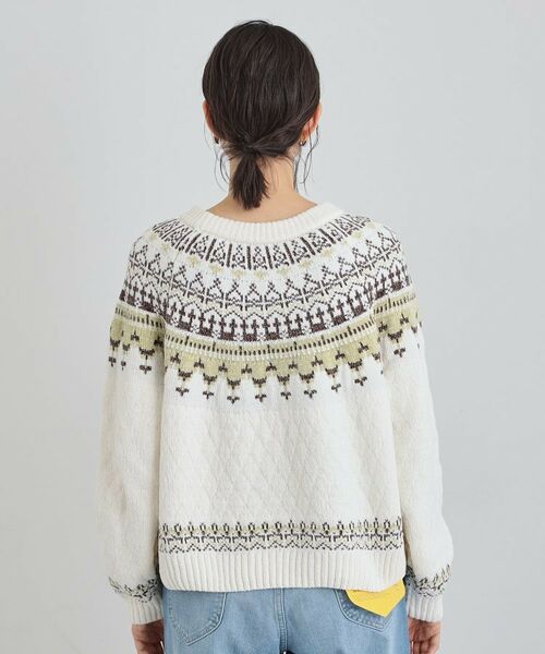 THE SHOP TK / ザ ショップ ティーケー ニット・セーター | 上品さと少しの遊び心を モール求心柄ニット | 詳細15