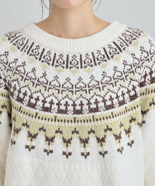 THE SHOP TK / ザ ショップ ティーケー ニット・セーター | 上品さと少しの遊び心を モール求心柄ニット | 詳細16