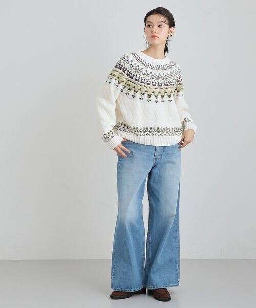 THE SHOP TK / ザ ショップ ティーケー ニット・セーター | 上品さと少しの遊び心を モール求心柄ニット | 詳細3