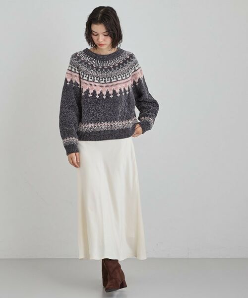 THE SHOP TK / ザ ショップ ティーケー ニット・セーター | 上品さと少しの遊び心を モール求心柄ニット | 詳細7