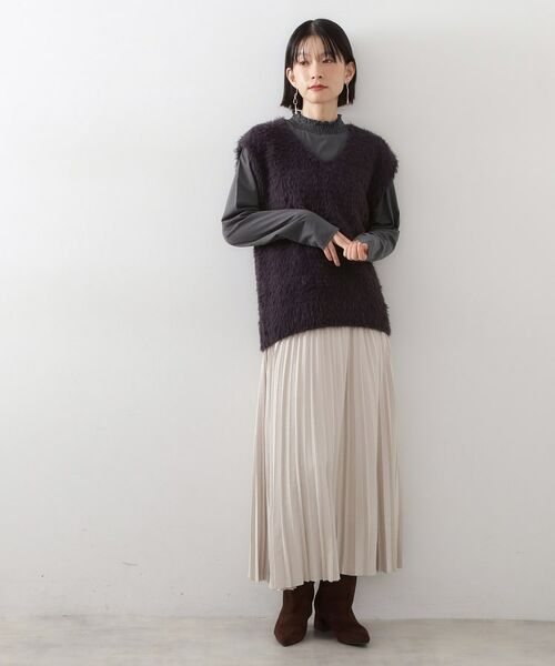 THE SHOP TK / ザ ショップ ティーケー カットソー | 【冬のレイヤードスタイルに/吸湿発熱】 シャーリングカットソー | 詳細11