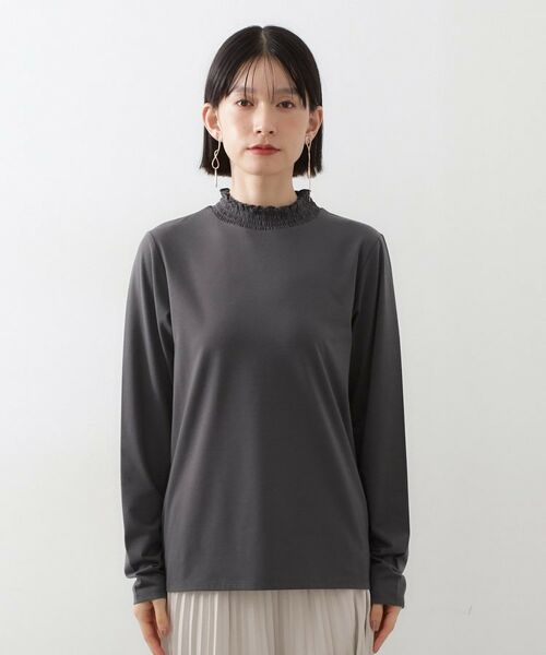 THE SHOP TK / ザ ショップ ティーケー カットソー | 【冬のレイヤードスタイルに/吸湿発熱】 シャーリングカットソー | 詳細13