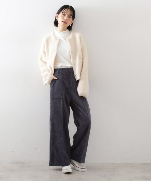 THE SHOP TK / ザ ショップ ティーケー カットソー | 【冬のレイヤードスタイルに/吸湿発熱】 シャーリングカットソー | 詳細3