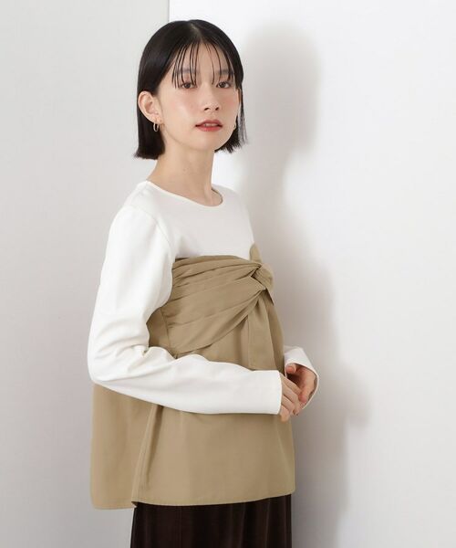 THE SHOP TK / ザ ショップ ティーケー カットソー | 布帛切替カットソー | 詳細1