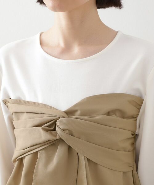 THE SHOP TK / ザ ショップ ティーケー カットソー | 布帛切替カットソー | 詳細12