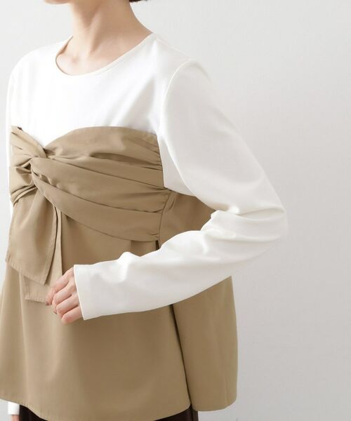 THE SHOP TK / ザ ショップ ティーケー カットソー | 布帛切替カットソー | 詳細13