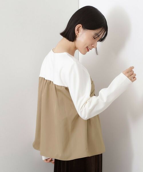 THE SHOP TK / ザ ショップ ティーケー カットソー | 布帛切替カットソー | 詳細2