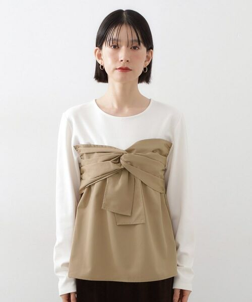 THE SHOP TK / ザ ショップ ティーケー カットソー | 布帛切替カットソー | 詳細9