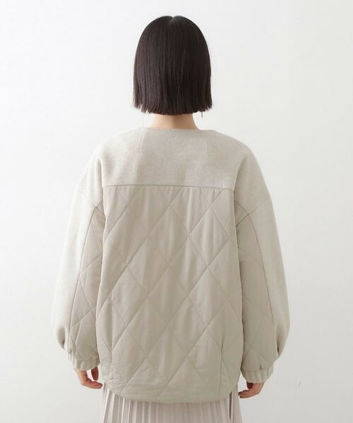 THE SHOP TK / ザ ショップ ティーケー ノーカラージャケット | 前後で印象が変わる ドッキングノーカラージャケット | 詳細15