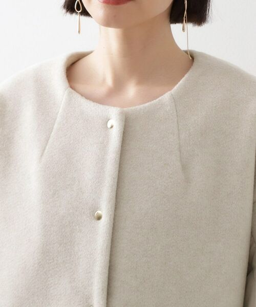 THE SHOP TK / ザ ショップ ティーケー ノーカラージャケット | 前後で印象が変わる ドッキングノーカラージャケット | 詳細16