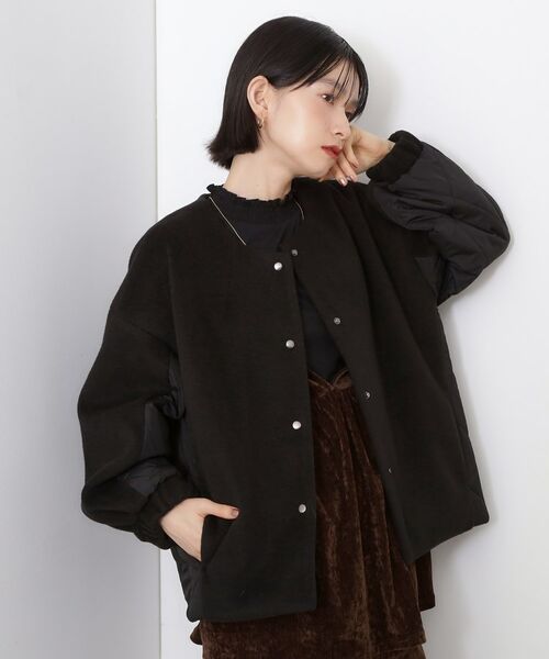 THE SHOP TK / ザ ショップ ティーケー ノーカラージャケット | 前後で印象が変わる ドッキングノーカラージャケット | 詳細5