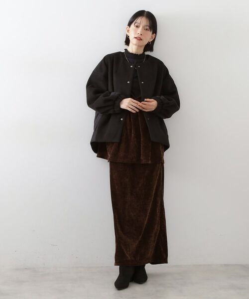 THE SHOP TK / ザ ショップ ティーケー ノーカラージャケット | 前後で印象が変わる ドッキングノーカラージャケット | 詳細7