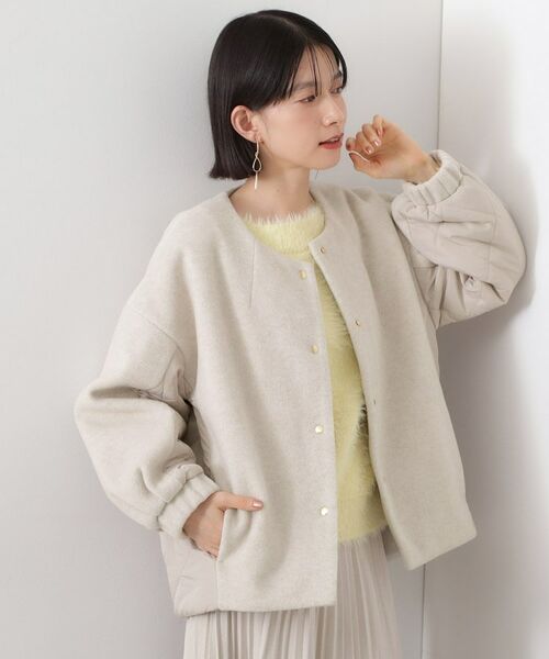 THE SHOP TK / ザ ショップ ティーケー ノーカラージャケット | 前後で印象が変わる ドッキングノーカラージャケット | 詳細9