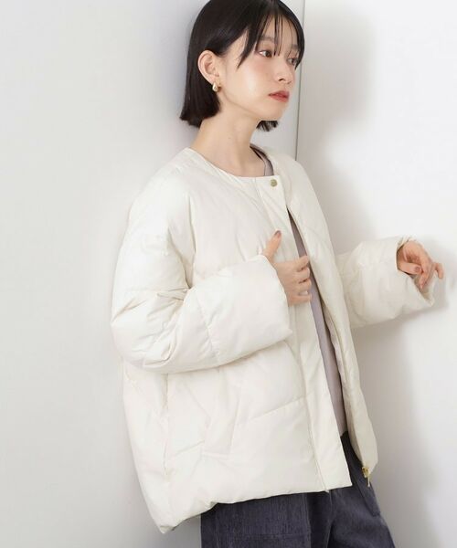 THE SHOP TK / ザ ショップ ティーケー その他アウター | きれいめにもカジュアルにも ノーカラーキルトジャケット | 詳細1