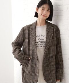THE SHOP TK / ザ ショップ ティーケー テーラードジャケット | 【洗えるアウター】ヘリンボーン＆チェック柄ジャケット