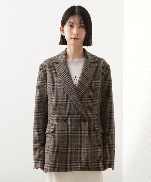 THE SHOP TK / ザ ショップ ティーケー テーラードジャケット | 【洗えるアウター】ヘリンボーン＆チェック柄ジャケット | 詳細11