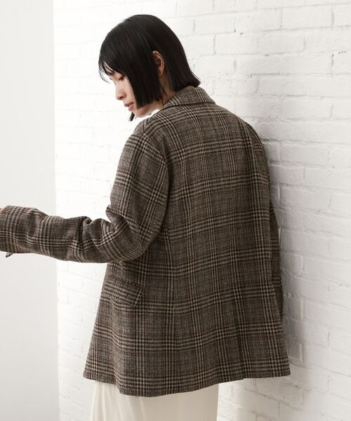 THE SHOP TK / ザ ショップ ティーケー テーラードジャケット | 【洗えるアウター】ヘリンボーン＆チェック柄ジャケット | 詳細2