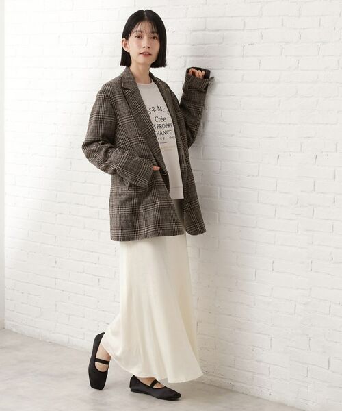 THE SHOP TK / ザ ショップ ティーケー テーラードジャケット | 【洗えるアウター】ヘリンボーン＆チェック柄ジャケット | 詳細3