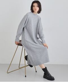 THE SHOP TK / ザ ショップ ティーケー ロング・マキシ丈ワンピース | ウール混杢調ハイネックワンピース