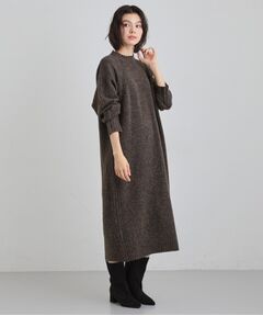 THE SHOP TK / ザ ショップ ティーケー ロング・マキシ丈ワンピース | ウール混杢調ハイネックワンピース