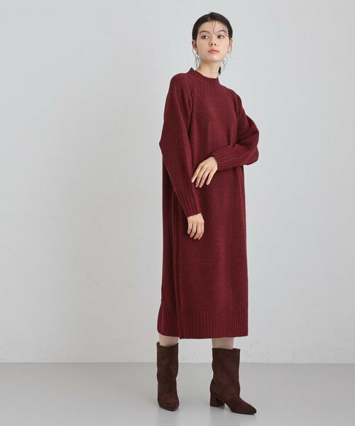 THE SHOP TK / ザ ショップ ティーケー ロング・マキシ丈ワンピース | ウール混杢調ハイネックワンピース | 詳細10