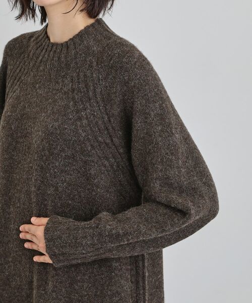 THE SHOP TK / ザ ショップ ティーケー ロング・マキシ丈ワンピース | ウール混杢調ハイネックワンピース | 詳細17