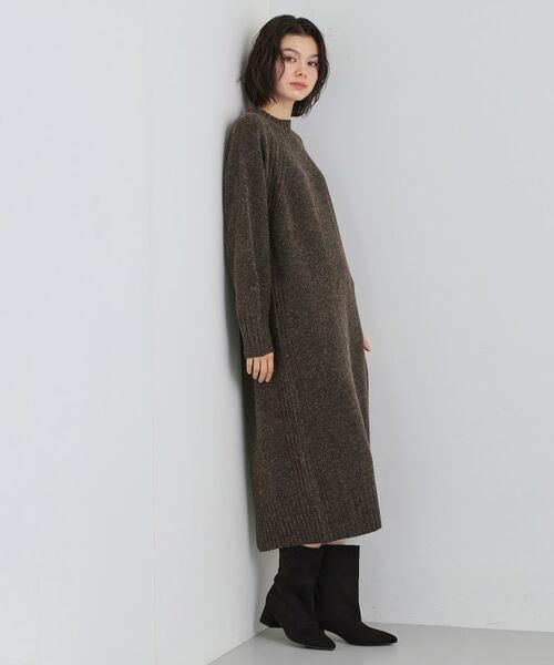 THE SHOP TK / ザ ショップ ティーケー ロング・マキシ丈ワンピース | ウール混杢調ハイネックワンピース | 詳細6