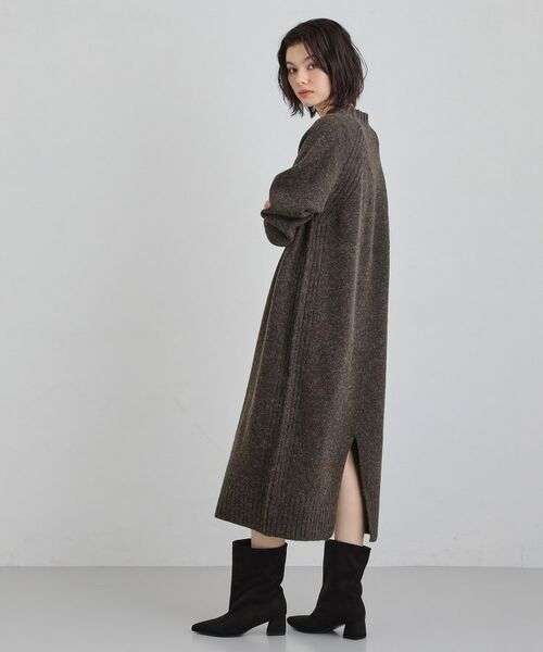 THE SHOP TK / ザ ショップ ティーケー ロング・マキシ丈ワンピース | ウール混杢調ハイネックワンピース | 詳細7