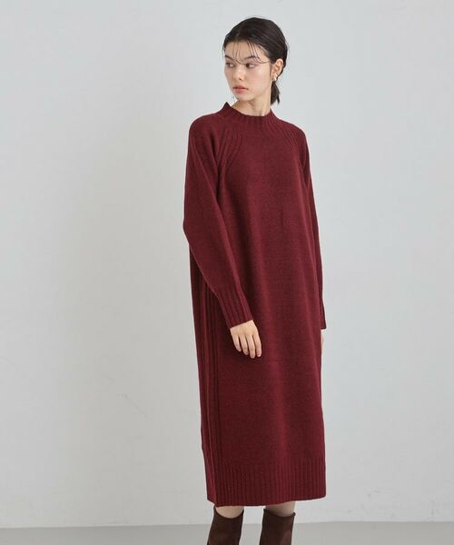 THE SHOP TK / ザ ショップ ティーケー ロング・マキシ丈ワンピース | ウール混杢調ハイネックワンピース | 詳細9