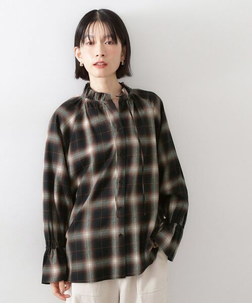 THE SHOP TK / ザ ショップ ティーケー シャツ・ブラウス | 起毛オンブレフリルブラウス | 詳細1