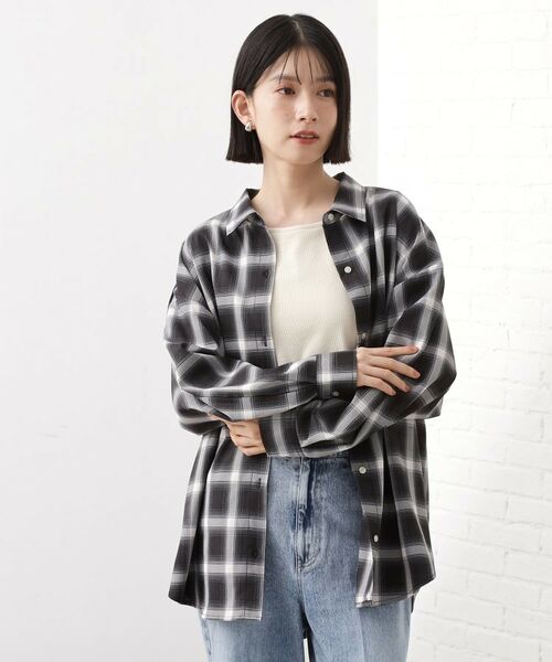 THE SHOP TK / ザ ショップ ティーケー シャツ・ブラウス | 【即戦力/軽羽織】チェックドルマンシャツ | 詳細1