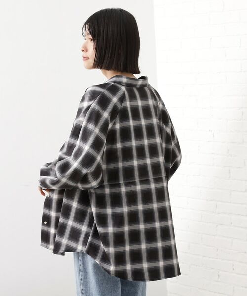 THE SHOP TK / ザ ショップ ティーケー シャツ・ブラウス | 【即戦力/軽羽織】チェックドルマンシャツ | 詳細2