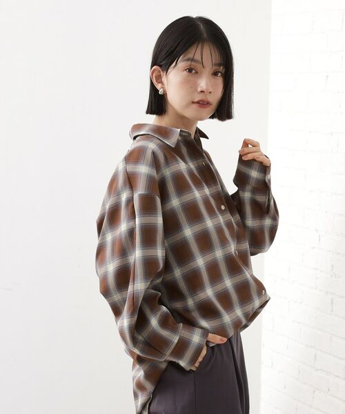 THE SHOP TK / ザ ショップ ティーケー シャツ・ブラウス | 【即戦力/軽羽織】チェックドルマンシャツ | 詳細6